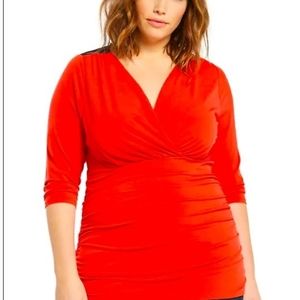 Red torrid blouse with back black lace